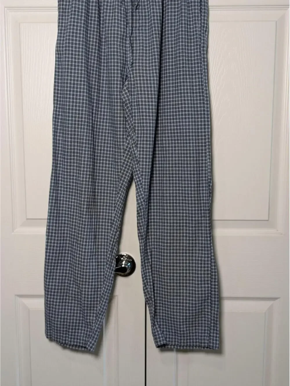 Perry Ellis Men's Portfolio Plaid Pajama Pants, Blue, Size Medium, Cotton
